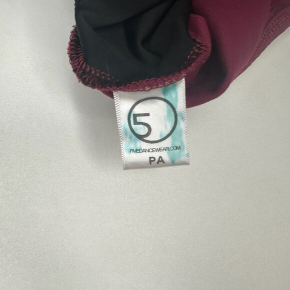 5 The Label Maroon Leotard With Black Lace Details Size Petite Adult - Picture 6 of 6